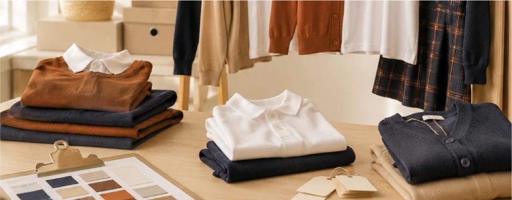 Uniformes escolares preparados para la vuelta al cole